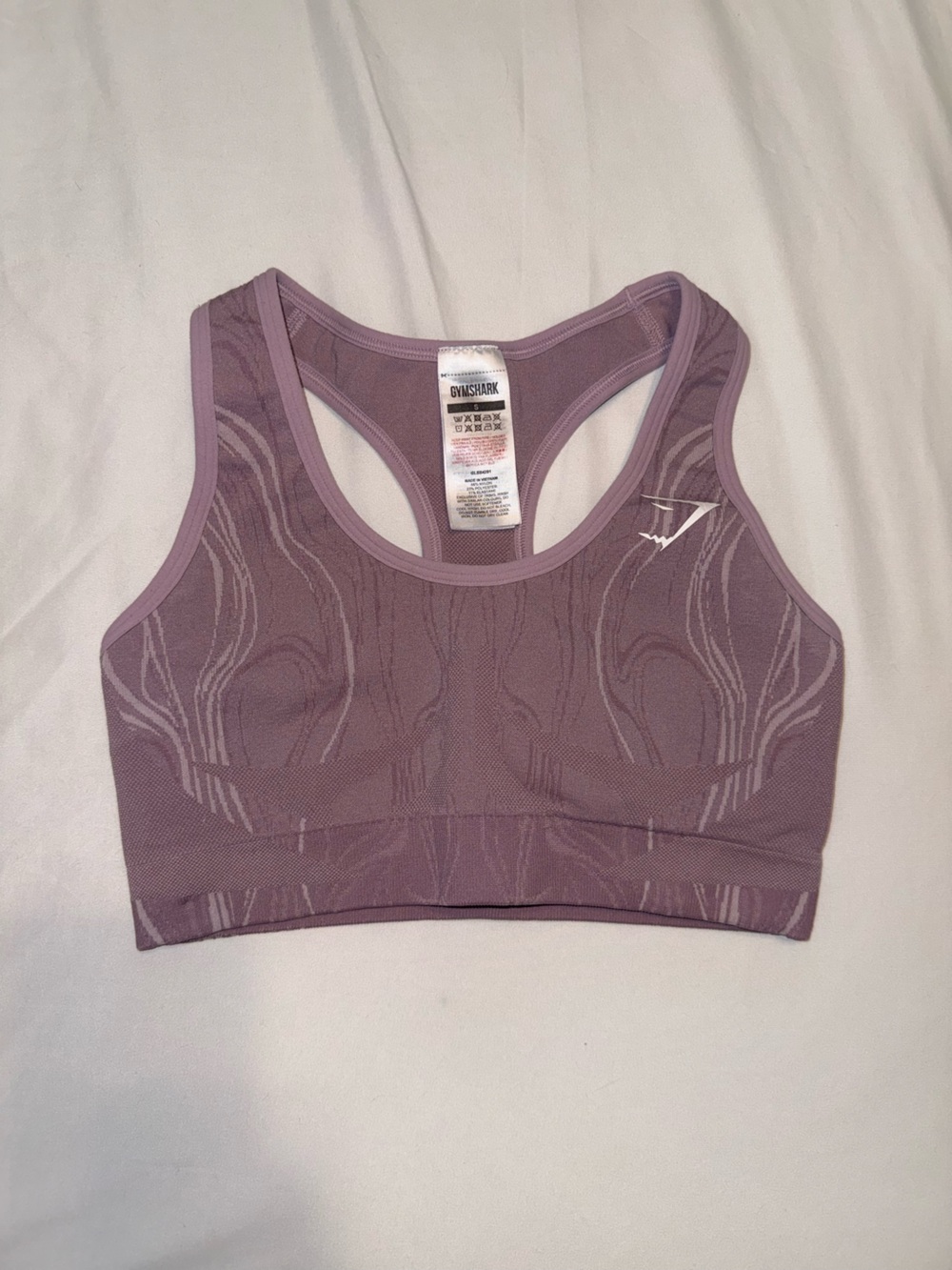 Gymshark Mauve Marble Seamless Racerback Sports Bra
